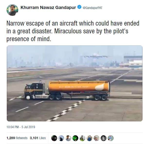 Gandapur mistakes GTA V video for real-life footage, praises pilot for ‘narrow escape’