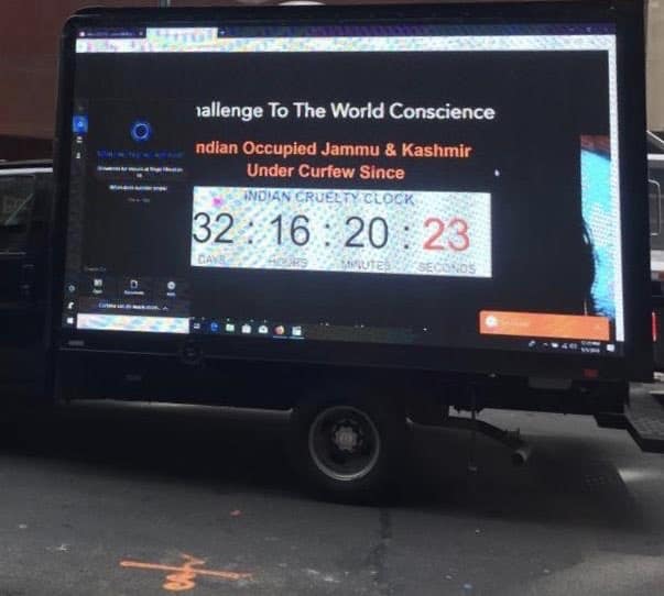 Kashmir ‘Curfew Clock’ facing UN building set up in New York