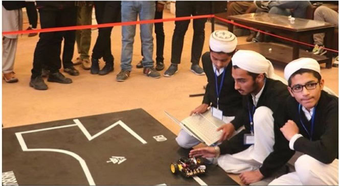 Madrassa students won a robotics competition at Taxila University