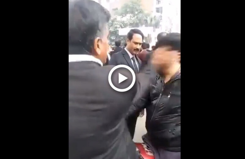 VIDEO: Lawyer slaps citizen trying to cross street during protest
