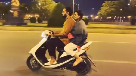 VIDEO: Yasir Hussain, Iqra Aziz’s super-cute scooty ride