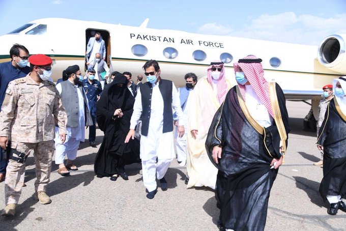 First Lady and PM Imran Khan land barefoot in Madina
