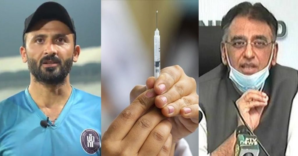 Asad Umar responds to cricketer Junaid Khan’s tweets about Covid vaccine shortage