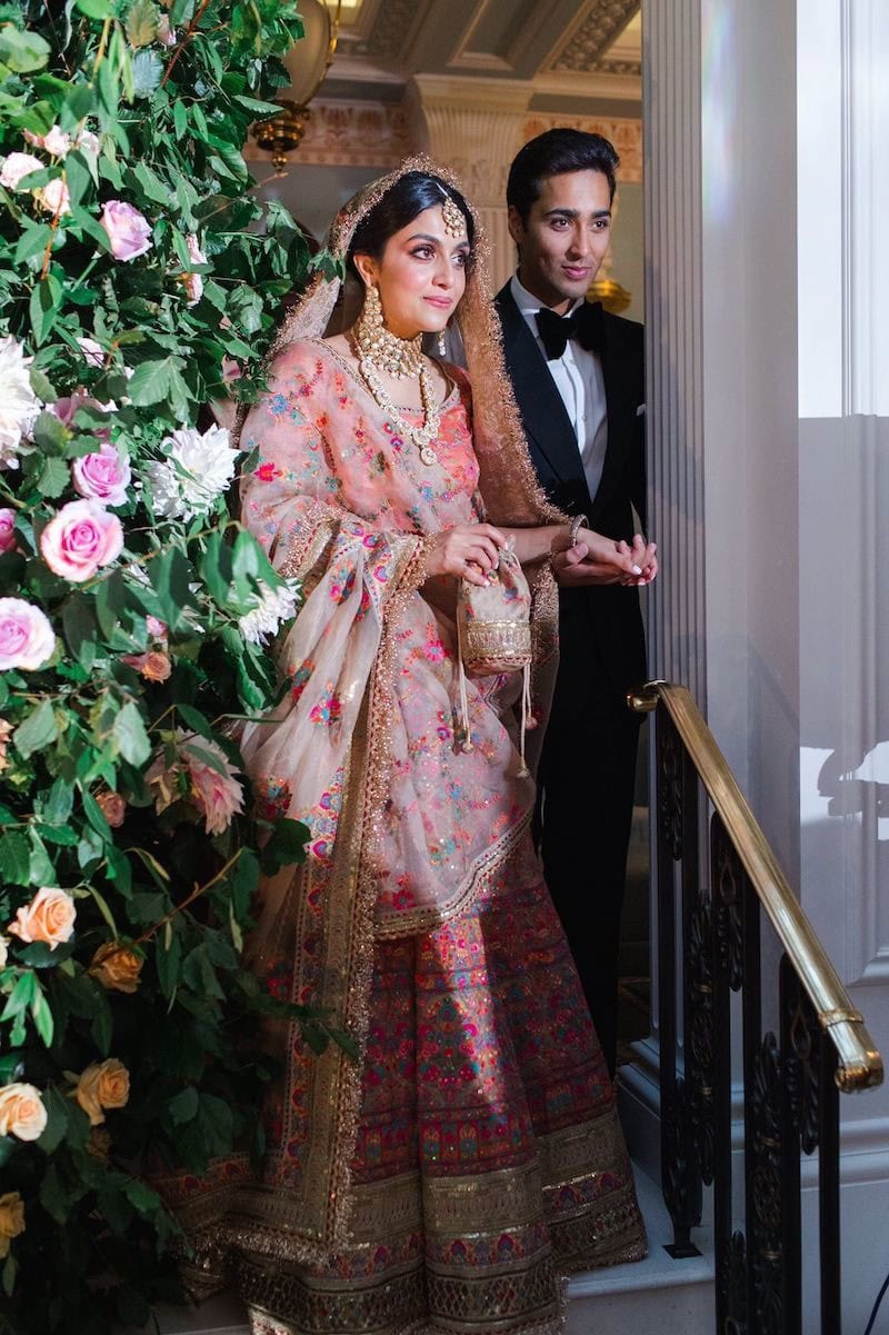 Ayesha Saif Khan donned Indian designer Sabyasachi’s luxury bridal collection at her royal Nikkah ceremony
