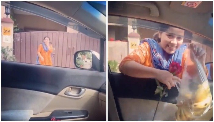 Video of husband surprising wife with rose while dropping bananas wins internet