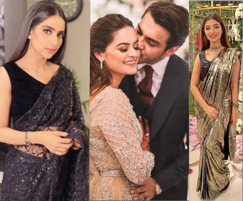 Video: Kinza, Saboor get uncomfortable as someone records them while eating food on Minal’s wedding