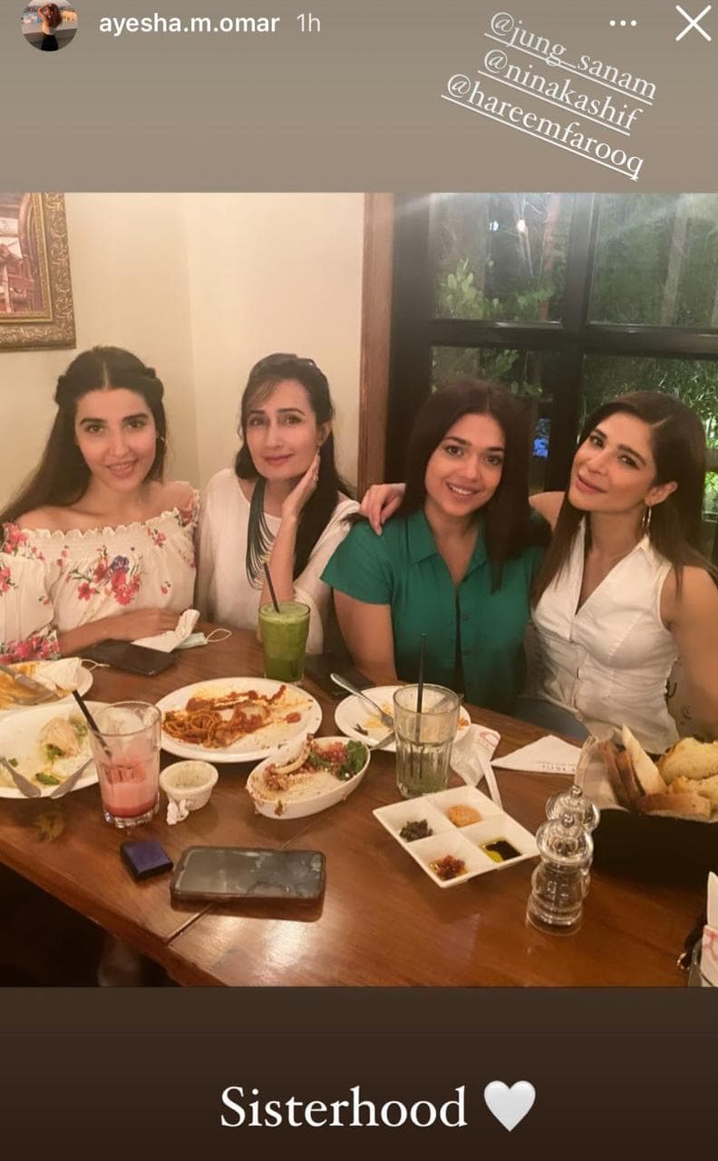 Ayesha, Sanam and Hareem enjoy ‘girls night out’ in glamorous outfits