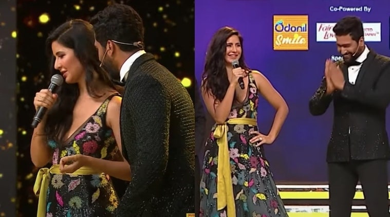 When Katrina Kaif left Vicky Kaushal blushing on stage, watch |  Entertainment News,The Indian Express