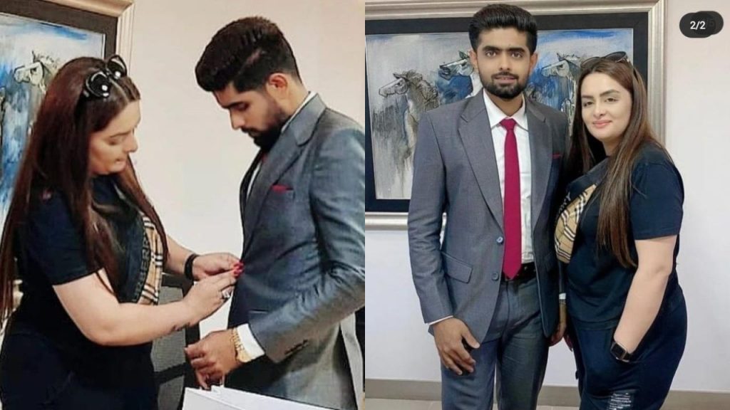 'Phupho ki beti?': Twitter confused over picture of girl with Babar, buttoning up his coat