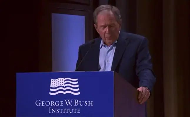 Bush mistakenly described the invasion of Iraq by ‘one man’ as 'brutal and unjustified'