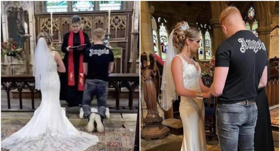Man criticised for wearing T-shirt and jeans at his own wedding