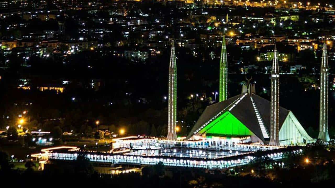Islamabad night view city lights