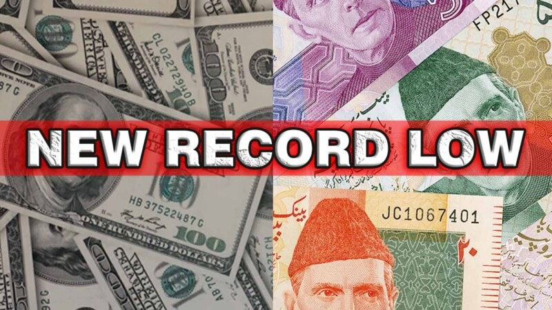 Pakistani rupee's fall continues, settles at new record low of Rs301 ...
