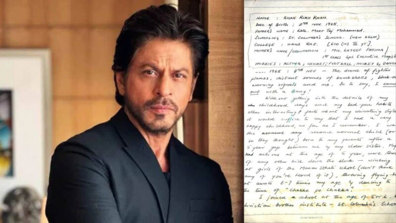 Shah Rukh Khan’s handwritten college essay about childhood has moved Twitter to tears