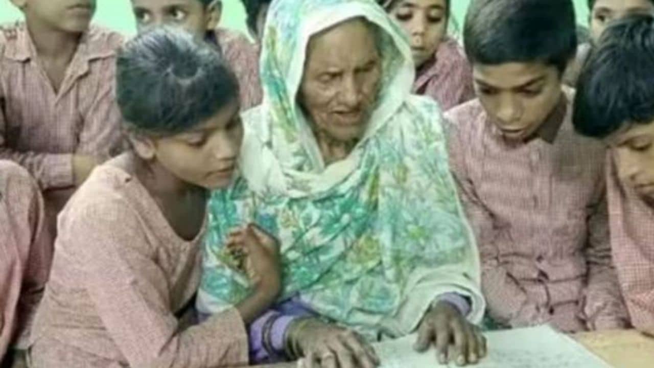Great-grandmother, 92, goes to school in India
