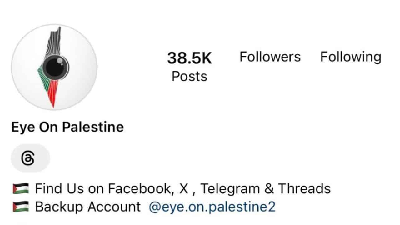 Instagram removes a widely followed page from Gaza