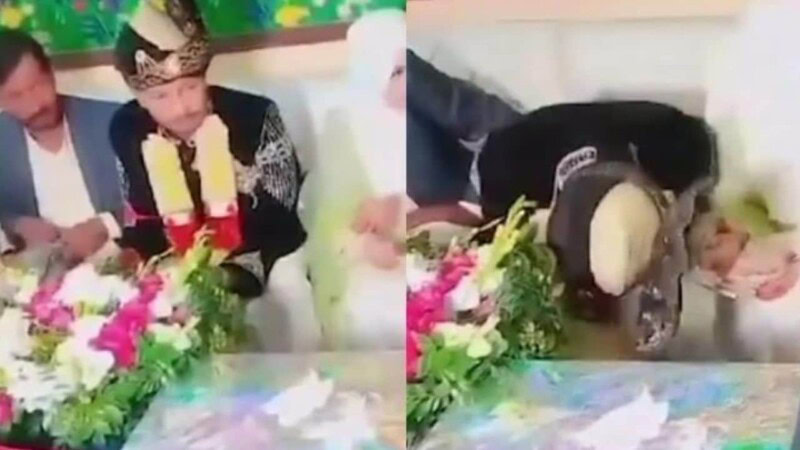VIDEO: Dulha passes away while sitting on stage during his wedding