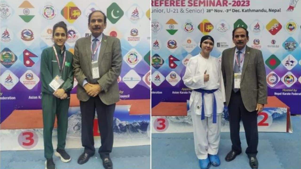 Pakistan's Arzoo and Laiba won gold medal in Asian Karate Championship