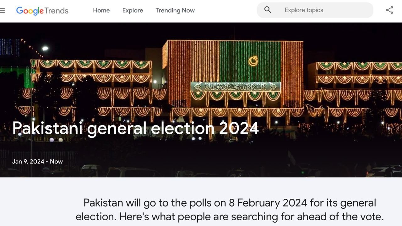 What electionrelated matters are Pakistanis searching on Google?