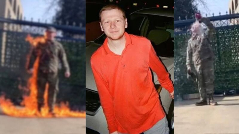 American Air Force officer sets himself on fire outside Israel embassy to protest Gaza genocide