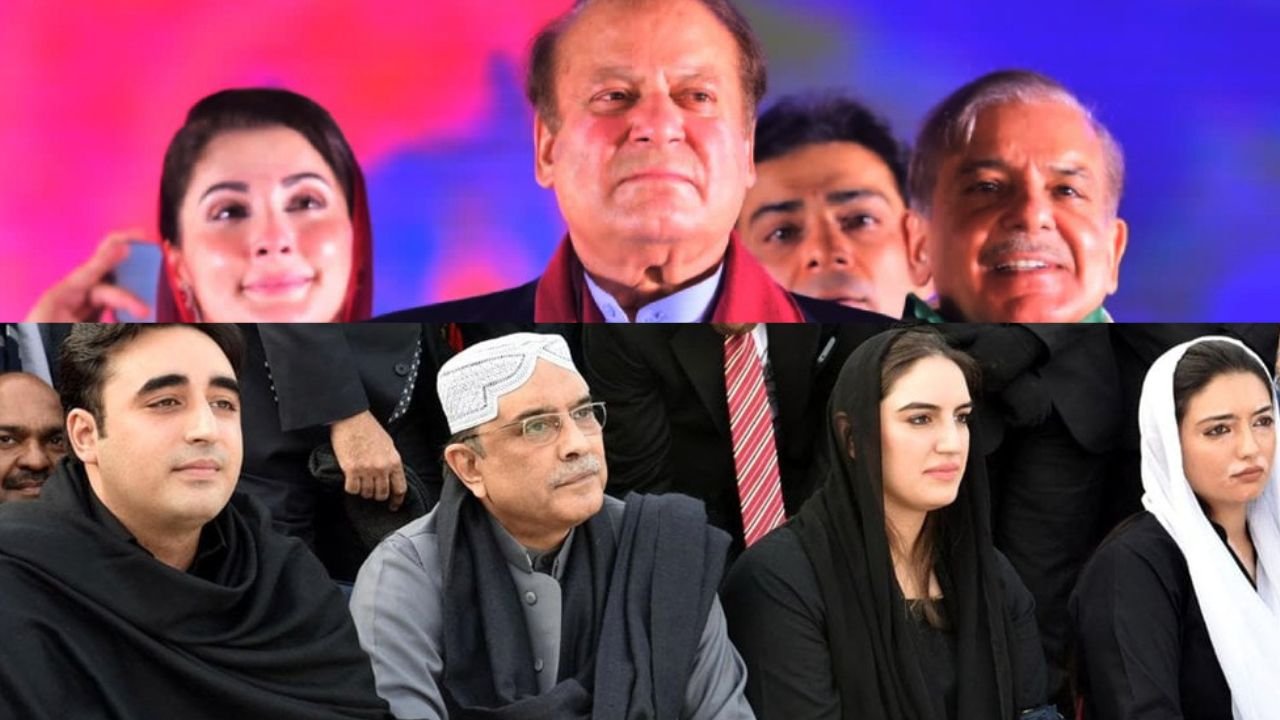 Which family has more legislators in assembly? Bhutto-Zardaris or Sharifs?