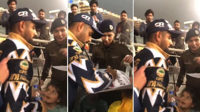 WATCH: Babar Azam hugs a cute fan in stadium