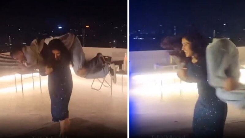 Video: Female wrestler lifts Indian spinner Yuzvendra Chahal on her shoulders