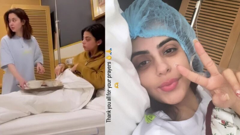 Hania Aamir takes care of Yashma Gill in the hospital after operation
