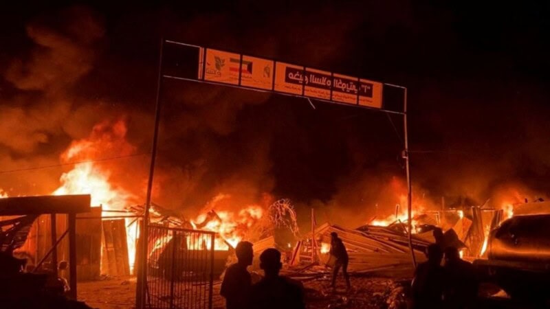 Gaza officials say 40 killed as Israeli strikes set tents of displaced Palestinians on fire