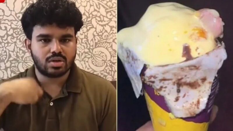 Indian customer shocked by human finger in ice cream