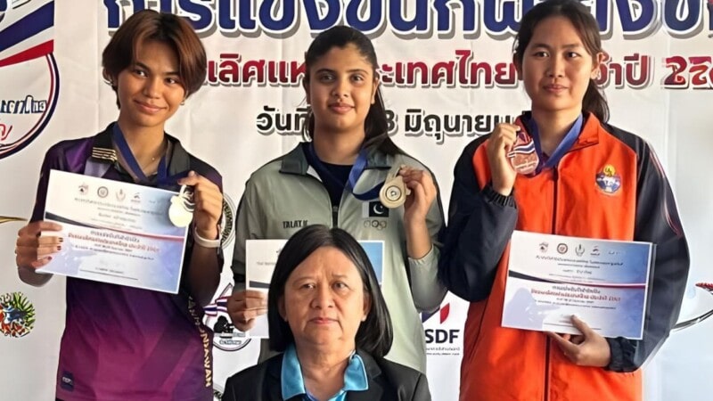 Pakistan’s Kashmala Talat wins gold medal in Thailand Shooting Championship