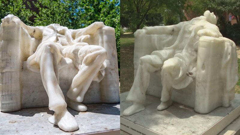 Heatwave melts Abraham Lincoln’s statue in Washington DC