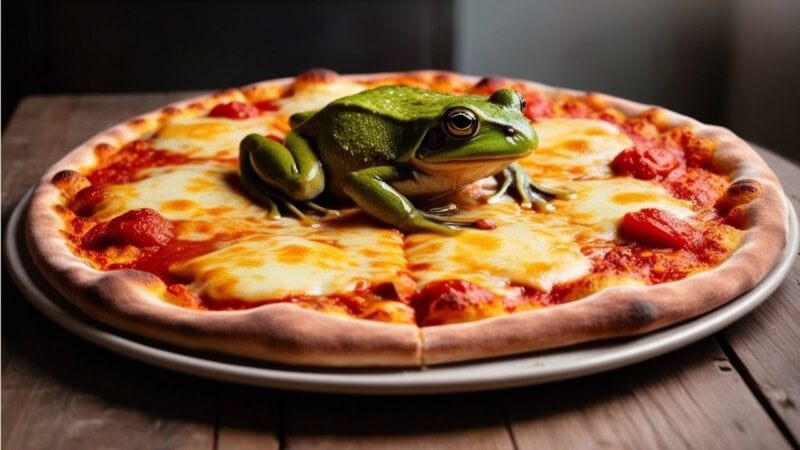 Chinese Pizza Hut introduces deep fried pizza with frog topping