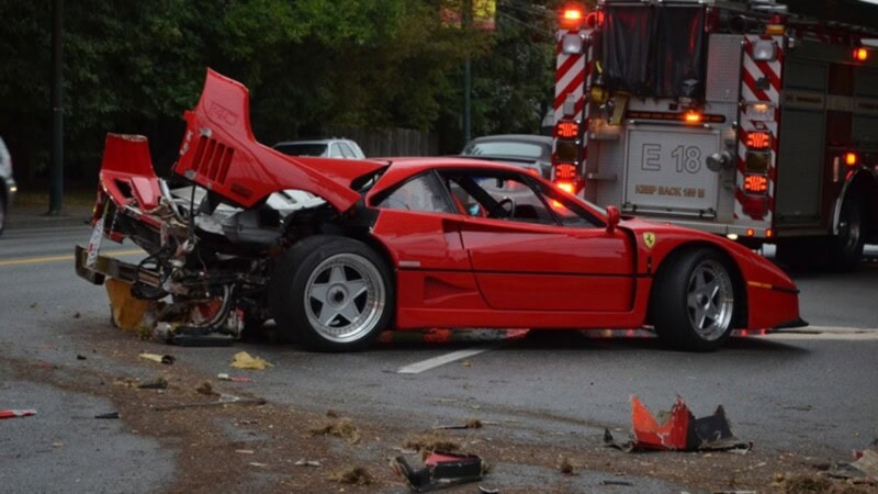 World’s Highest Mileage Ferrari F40 Crash, Technician Allegedly at Fault