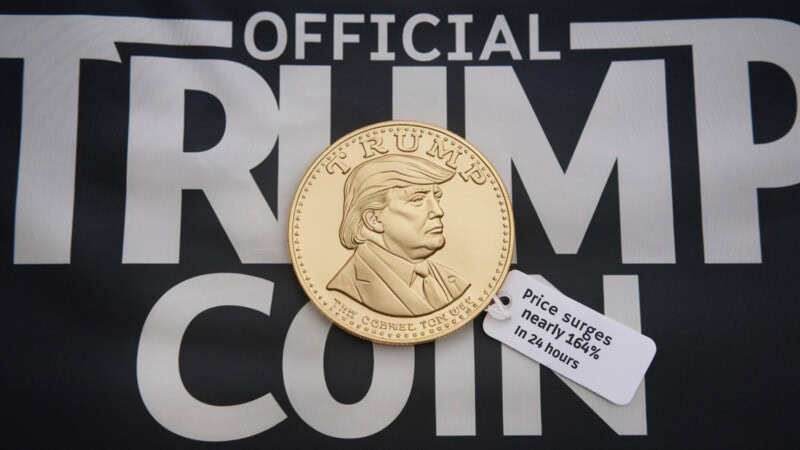 Trump’s cryptocurrency surges 164% amid market buzz