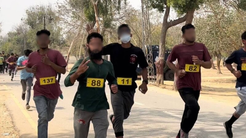 Cop drives son to end of race on bike during police recruitment test