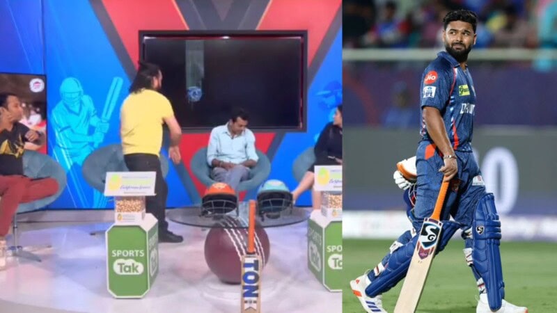 VIDEO: Angry Indian anchor smashes TV on-air over Pant’s batting