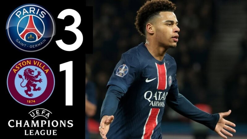 PSG vs Aston Villa: Final Score 3-1 (9 April 2025)