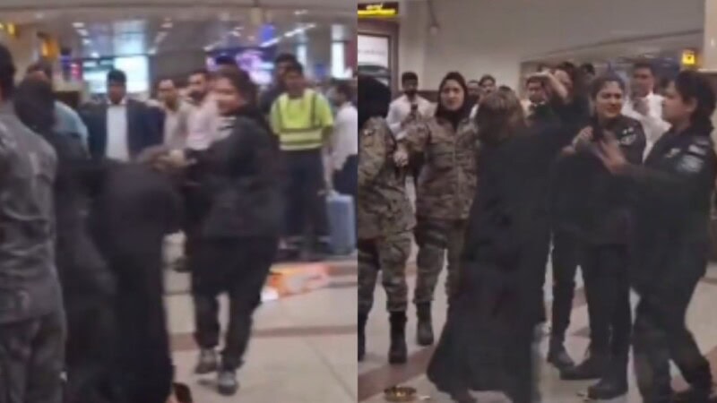 VIDEO: Physical altercation between female passengers, customs officials at airport