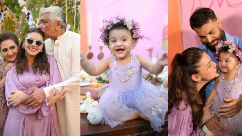 Purples, pinks, a flower-decked cake: Celebs party away at Noorejahan’s fab first birthday