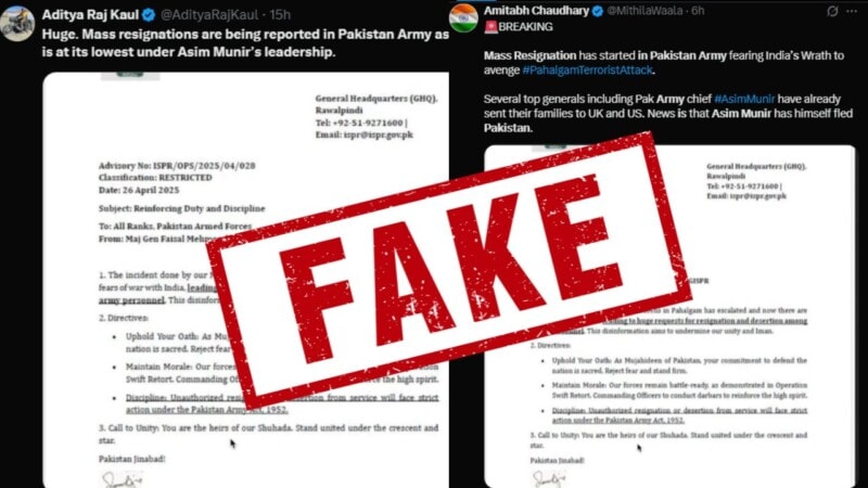 ‘Pakistan Jindabad’: Indian accounts share fake army notification