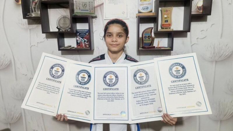 Pakistan’s Fatima Naseem sets Guinness World Record with egg-holding punch feat