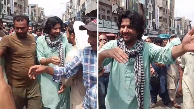 Viral video shows Imran Ashraf calmly controlling overexcited crowd in Faisalabad