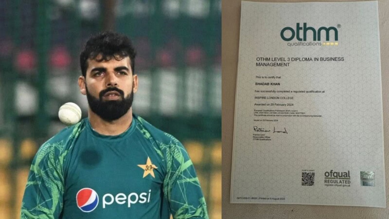 Can you guess which diploma Shadab Khan has just gotten?