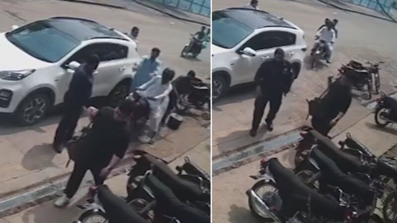 Video shows armed robbers looting Rs15.6m from Korean seafood company staff near Keamari