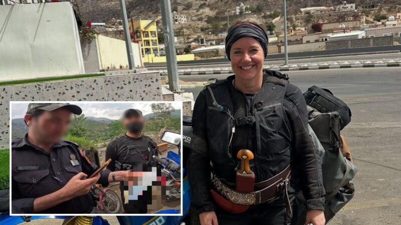 Why are you not married at 37; Female European biker stunned at Pakistan police’s personal questions