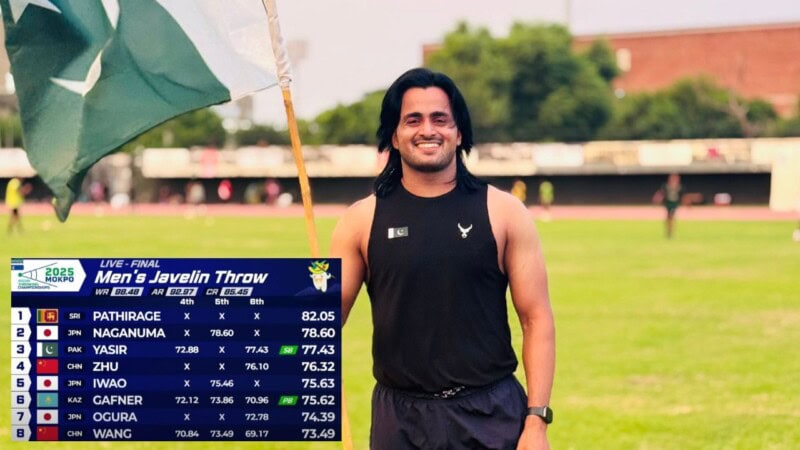 Pakistan’s javelin thrower Yasir Sultan wins bronze at Asian Throwing Championships