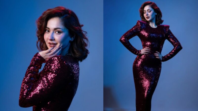 Hania Aamir slays in slinky plum gown