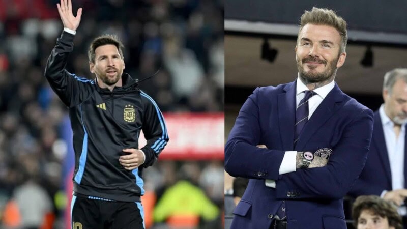 David Beckham congratulates Lionel Messi after emotional farewell in Argentina