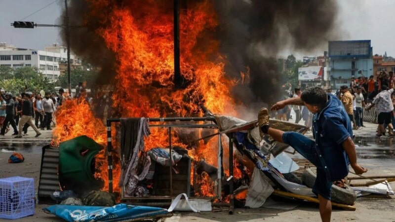 Ex-Nepalese PM’s wife burnt alive during protests